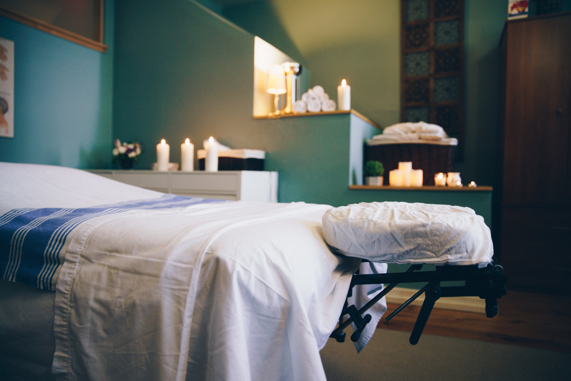 Relaxing massage room at Creative Touch Day Spa in Tupelo, MS